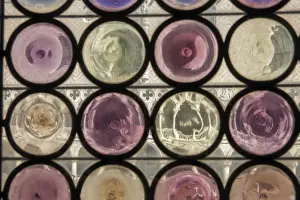 Looking through the old windows to the Marciana librarys of the Doges Palace