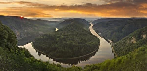 Images Dated 27th May 2021: Loop of river Saar, Saarschleife, Orscholz, Saarland, Germany
