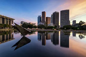 Sky Scraper Gallery: Los Angeles Skyline at Sunset, California, USA