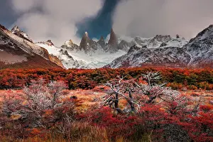 Patagonia Prints: Los Glaciares National Park near El Chalten with Fitzroy peak in the background