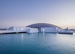 Arabian Peninsula Collection: Louvre Museum at twilight, Abu Dhabi, United Arab Emirates