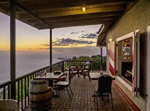 Cafe Gallery: Lovers Leap Restaurant Terrace at dusk, Saint Elizabeth Parish, Jamaica