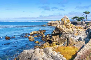 Rocky Coast Prints: Lovers Point Beach, Pacific Grove, Monterey Peninsula, Monterey Bay, California, USA