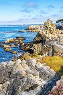 Rocky Coast Prints: Lovers Point Beach, Pacific Grove, Monterey Peninsula, Monterey Bay, California, USA
