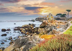 Rocky Coast Prints: Lovers Point Beach, Pacific Grove, Monterey Peninsula, Monterey Bay, California, USA