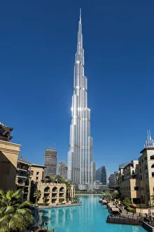Western Asia Prints: Low angle view of Burj Khalifa skyscraper, Dubai, United Arab Emirates