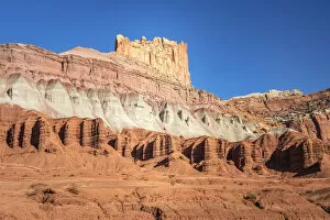 Images Dated 8th April 2020: Low angle view of The Castle rock formation, Capitol Reef National Park, Utah