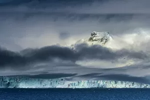 Low cloud on mountain and glacier, Livingstone Island, Antarctica