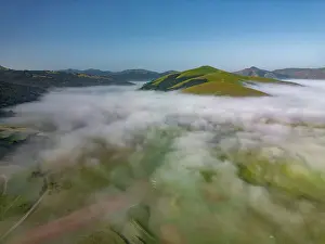 Piano Grande Prints: Low Mist over Piano Grande, Sibillini Mountains National Park, Umbria, Italy