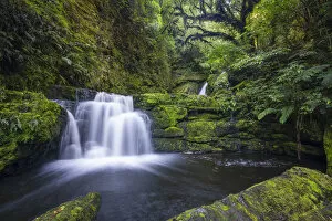 Streams Collection: Lower McLean Falls in Catlins Forest Park, The Catlins, Otago Region, South Island
