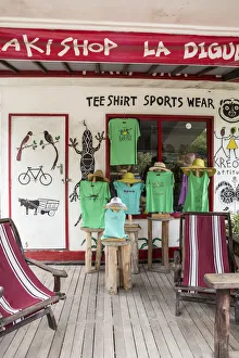LSmall shop selling beachwear, a Digue, Seychelles