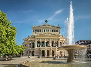 Lucae Fountain with Alter Oper, Frankfurt, Hesse, Germany