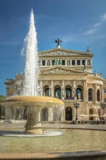 Opera House Gallery: Lucae Fountain with Alter Oper, Frankfurt, Hesse, Germany