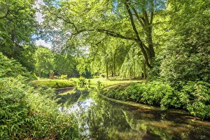 Northern German Prints: Luetetsburg Castle Park, East Frisia, Lower Saxony, Germany