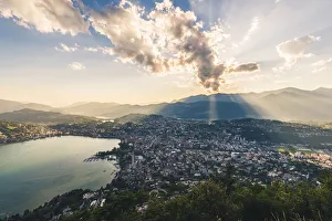 Ticino Prints: Lugano, lake Lugano, Ticino canton, Switzerland