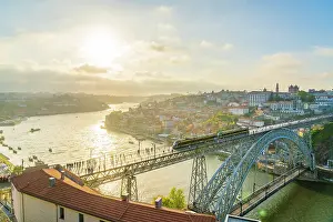 Rail Prints: Luis 1 Bridge and the River Douro, Porto, Portugal, Europe