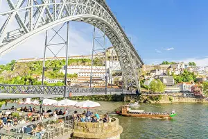 Rail Prints: Luis 1 Bridge and the River Douro, Porto, Portugal, Europe