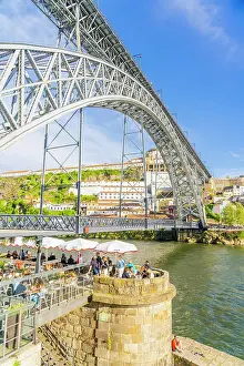 Rail Prints: Luis 1 Bridge and the River Douro, Porto, Portugal, Europe