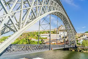 Rail Prints: Luis 1 Bridge and the River Douro, Porto, Portugal, Europe
