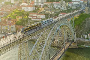 Rail Prints: Luis 1 Bridge and the River Douro, Porto, Portugal, Europe
