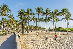 Court Prints: Lummus Park, Ocean Drive, South Beach, Miami, Florida, USA