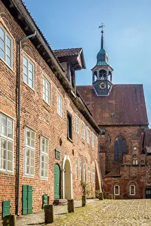 Brick Gothic Prints: Lune Monastery with St. Bartholomaei Monastery Church, Luneburg, Lower Saxony, Germany