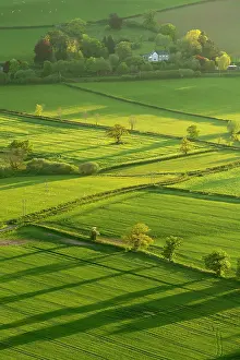 Farmland Prints: Lush rolling farmland in the Brecon Beacons National Park, Powys, Wales. Spring (May) 2019