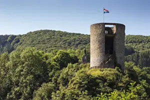 Esch Sur Sure Prints: Luxembourg, Esch-sur-Sure, Esch-sur-Sure Castle watchtower