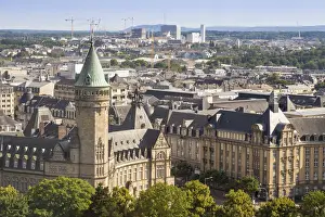 Luxembourg, Luxembourg City, City view looking towards National savings bank