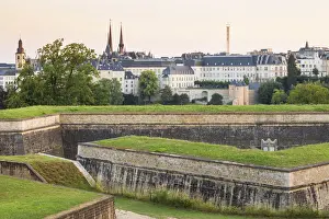 Ramparts Prints: Luxembourg, Luxembourg City, Kirchberg Plateau with Ramparts and Three Towers Gate