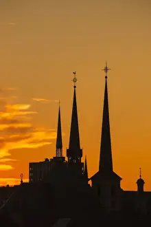 High Angle Prints: Luxembourg, Luxembourg City, Our Lady of Luxembourg Cathedral Notre-Dame Cathedral