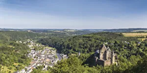 Images Dated 26th June 2018: Luxembourg, Vianden, View of Vianden Castle, town and valley