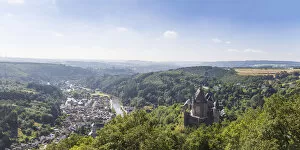 Images Dated 3rd September 2018: Luxembourg, Vianden, View of Vianden Castle, town and valley