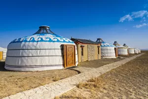 Luxury mongolian ger in campsite, Mongolia, Mongolian, Asia, Asian
