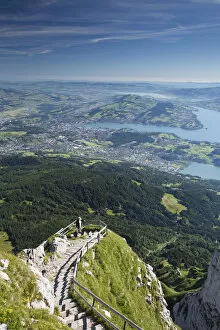 Images Dated 29th July 2014: Luzern and Lake Luzurn from Pilatus, Luzern Canton, Switzerland
