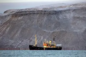 Tourist Ship Prints: M/S Stockholm, a small tourist ship at sea, Svalbard, Norway