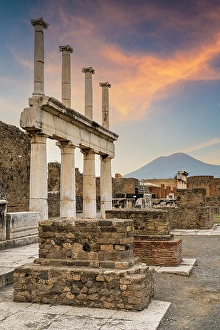 Campania Prints: Macellum, Archaeological area of Pompeii, Pompei, Campania, Italy