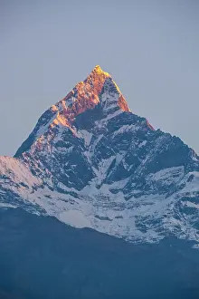 Gandaki Province Prints: Machhapuchhare (Fishtail) mountain from Sarangkot near Pokhara