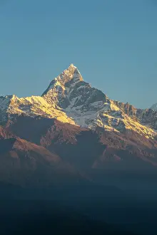 Gandaki Province Prints: Machhapuchhare (Fishtail) mountain from Sarangkot near Pokhara