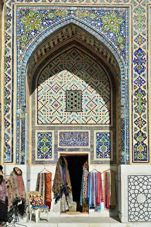 Detail of a madrassah. Registan square, a Unesco World Heritage Site, Samarkand