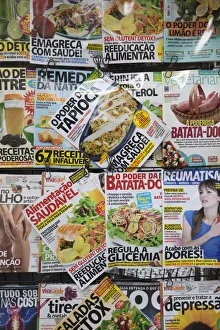 Covers Prints: Magazines on display in Centro, Rio de Janeiro, Brazil