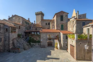 Grosseto Prints: The Magenta Square at Capalbio, Grosseto, Maremma, Tuscany, Italy