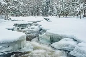 Muskoka Prints: Magnetawan River in winter, in Ontario's Almaguin Highlands, Canada