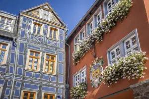 Market Square Prints: Magnificent half-timbered houses on the market square of Idstein, Hesse, Germany