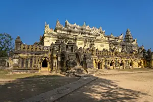 Maha Aungmye Bonzan Monastery (AKA Me Nu Brick Monastery) against clear sky, Inwa (Ava)