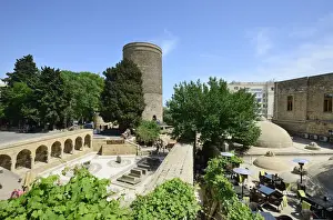 The Maiden Tower (Qiz Qalasi), a 12th century monument in the Old City, and Haji Bani