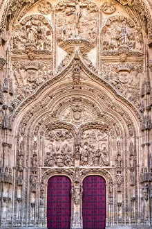 Main facade of New Cathedral, Salamanca, Castile and Leon, Spain