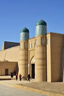 The main gate to the Khuna Ark citadel. Old town of Khiva (Itchan Kala), a Unesco