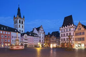 Main Square at dawn, Trier, Rhineland-Palatinate, Germany