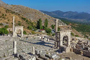 View From Above Prints: Main square, ruins of ancient city of Sagalassos, Burdur Province, Turkey
